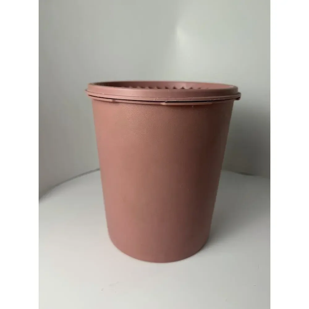 Vintage Tupperware Decorator Canister Set 3 Pink Mauve 805 807 811 w/Lids